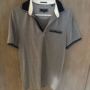 Ted Baker Charcoal Polo with Black Accents